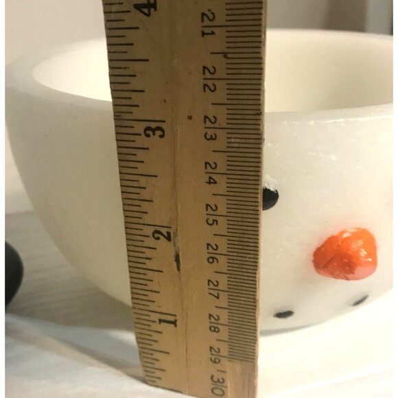 Snowman Wax Bowl with & Floating Hat Candle 6" Christmas Festive - Picture 7 of 13